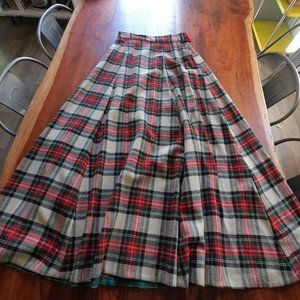 1970s Wool Plaid Maxi Skirt